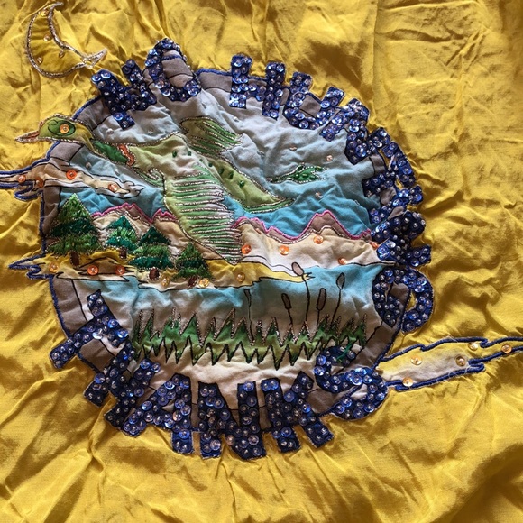 Joujou vintage 80s quilted beaded sweatshirt OS - Picture 2 of 4